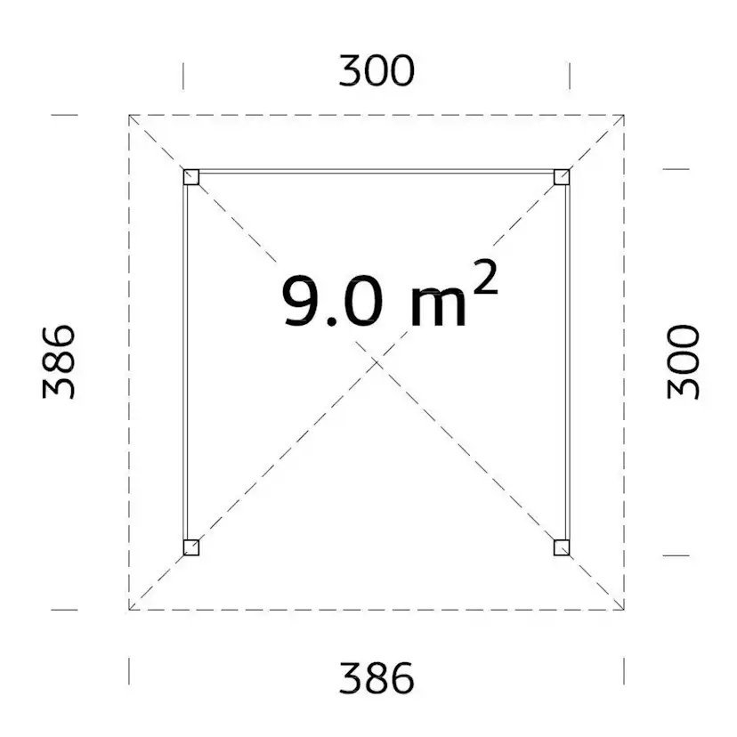 Paviljong Betty 9,0 m2 Obehandlad