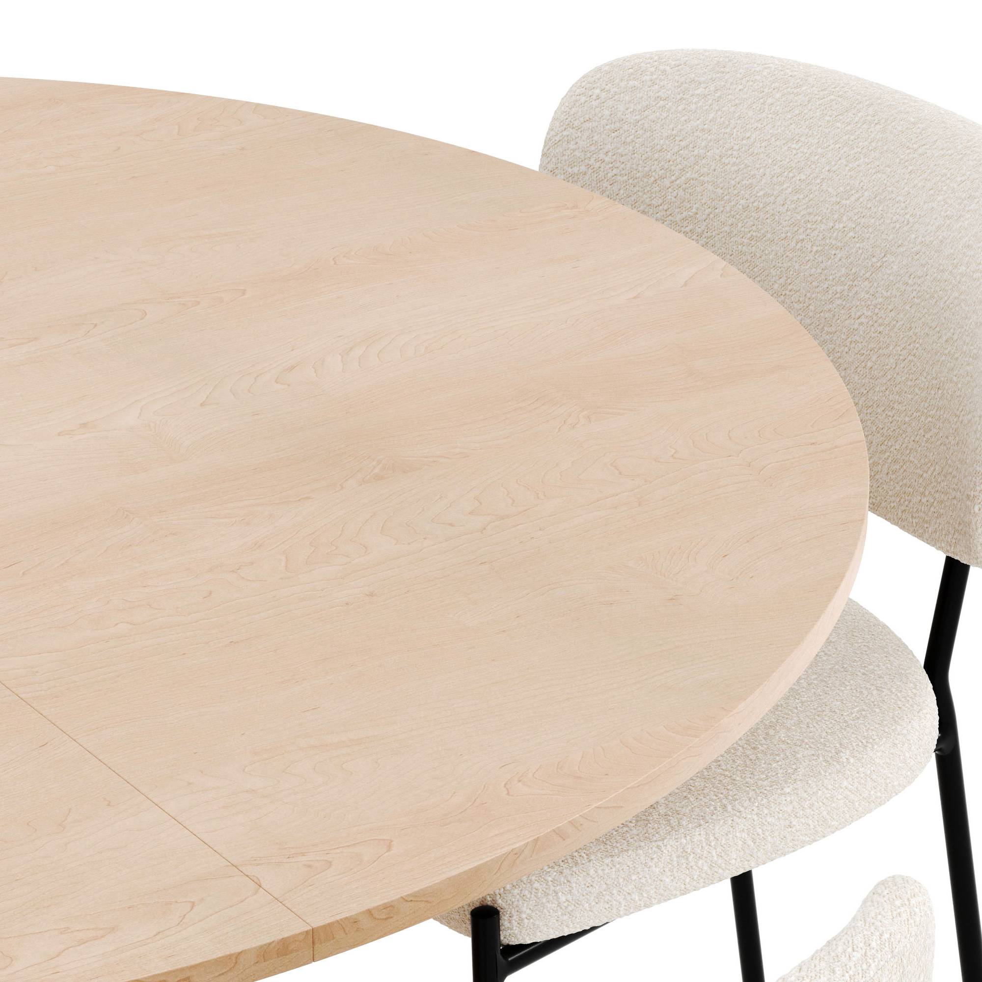 Matgrupp Bark Kopparbo Runt Matbord 130-180 cm Förlängningsbartt med 4Gemmiano Matstol