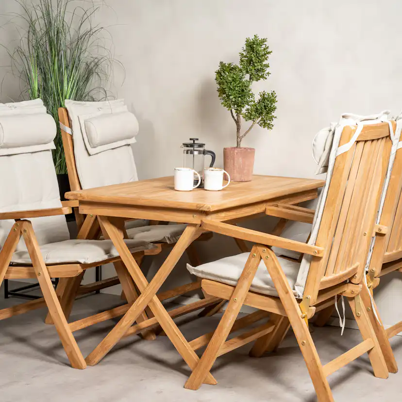Matgrupp Venture Home Kiara 120 med 4 Positionsfåtöljer