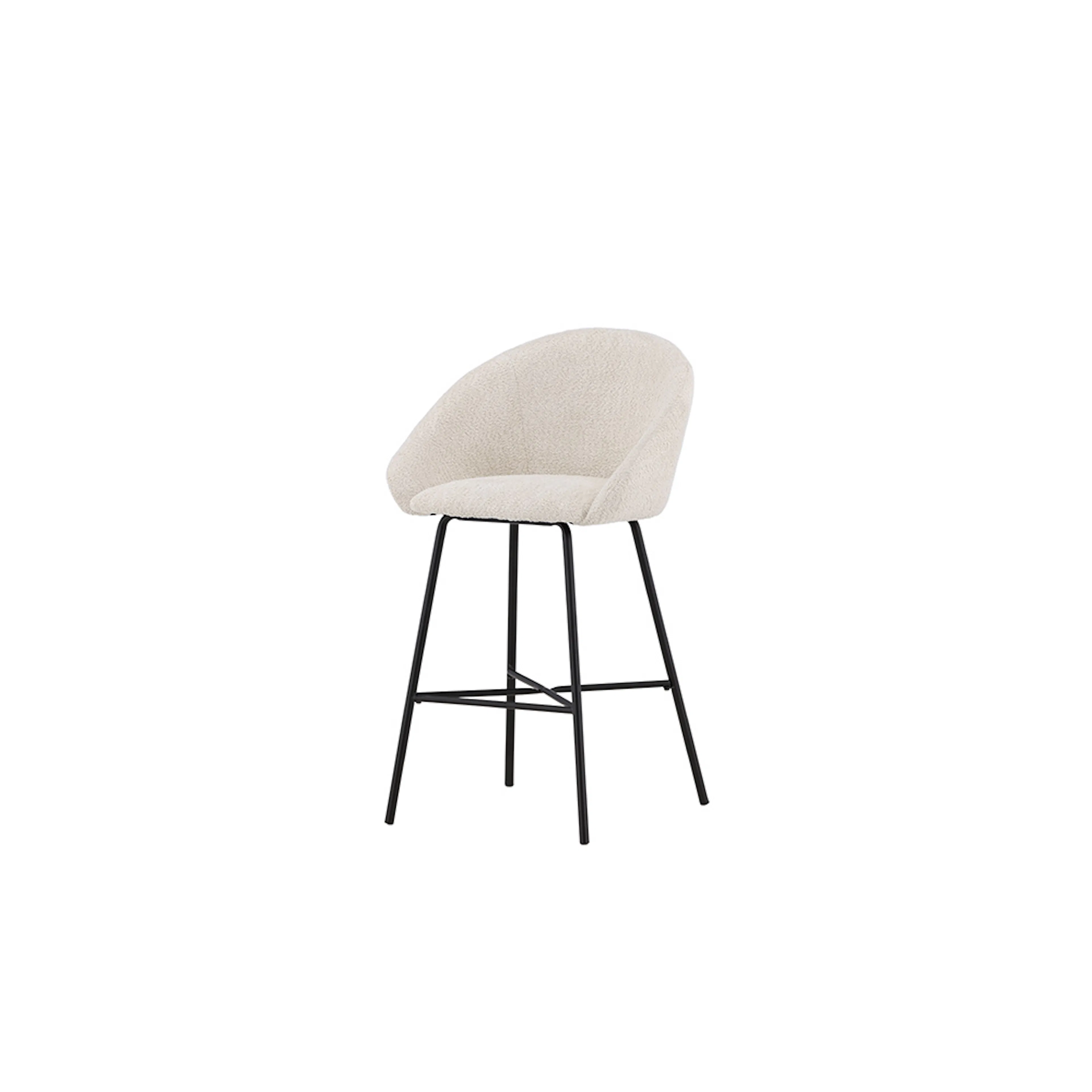Velvet Bar Chair - Black/White Teddy Vit