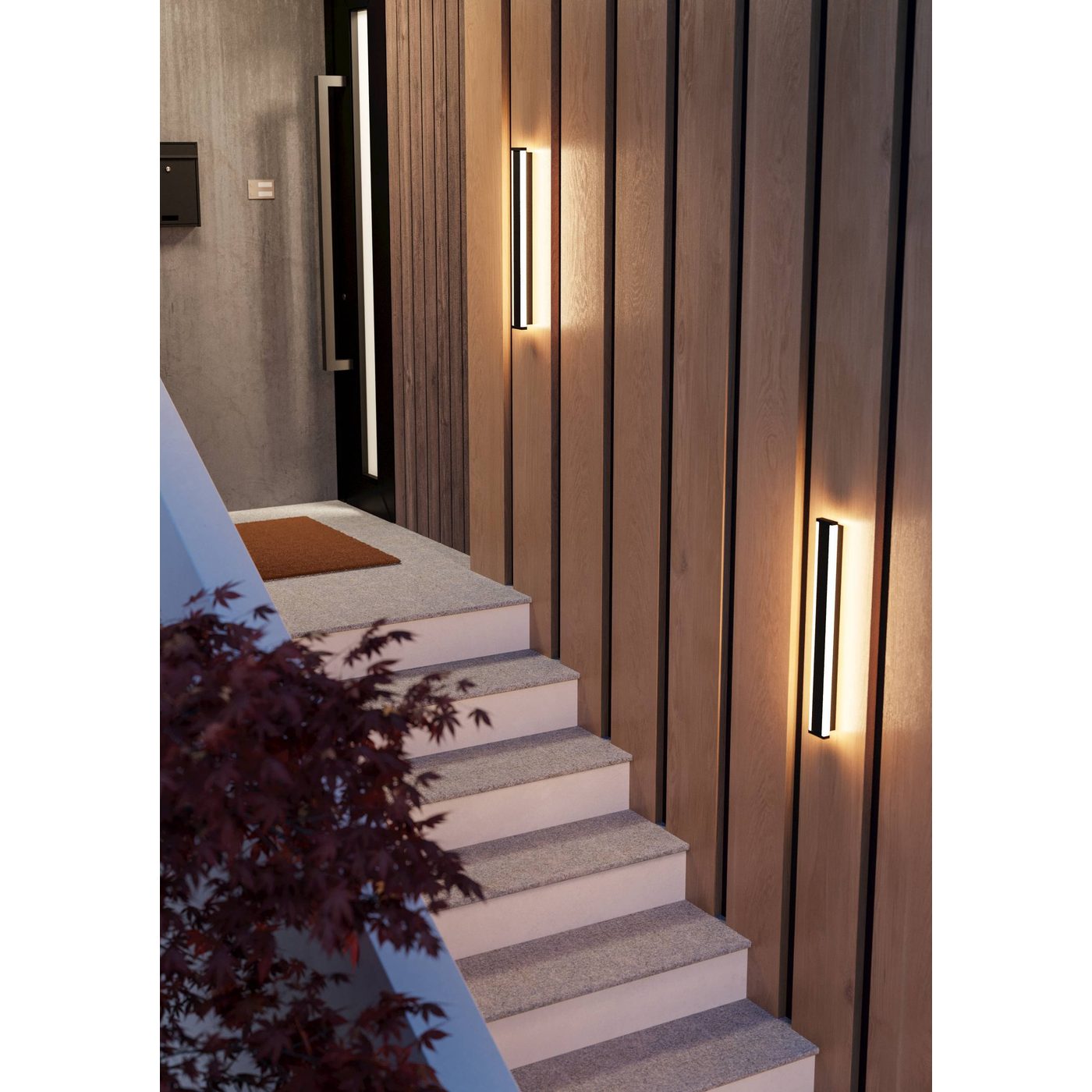 AL-LED-WL/2 L-580 SCHWARZ/WS 'NEVIANO' 580 mm