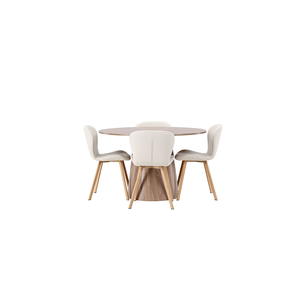 Matgrupp Venture Home Lanzo Ø120 cm med 4 st Lilja stolar