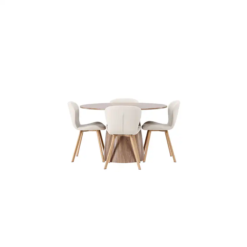 Matgrupp Venture Home Lanzo Ø120 cm med 4 st Lilja stolar