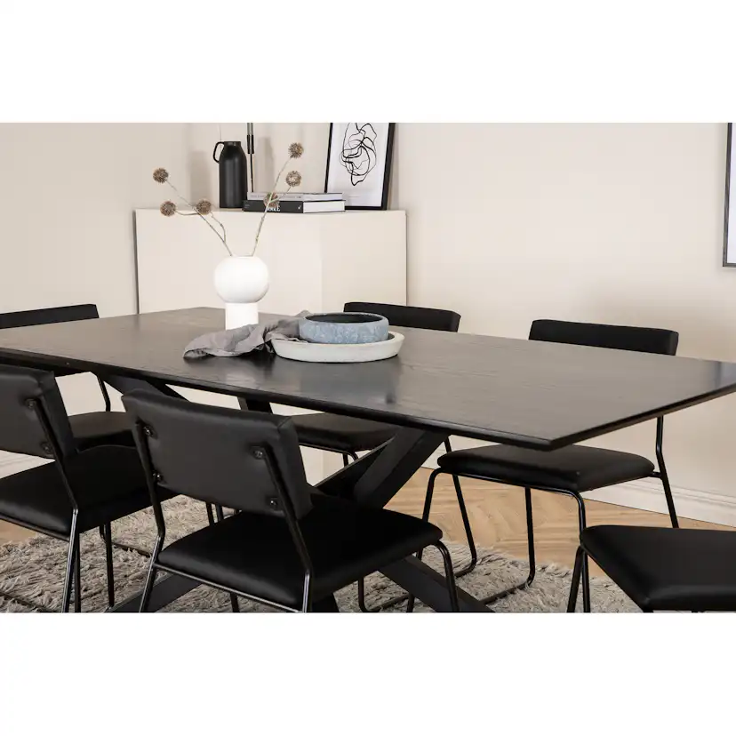 Matgrupp Venture Home med Piata Matbord och 6 Kungshamn Matstolar i Konstläder