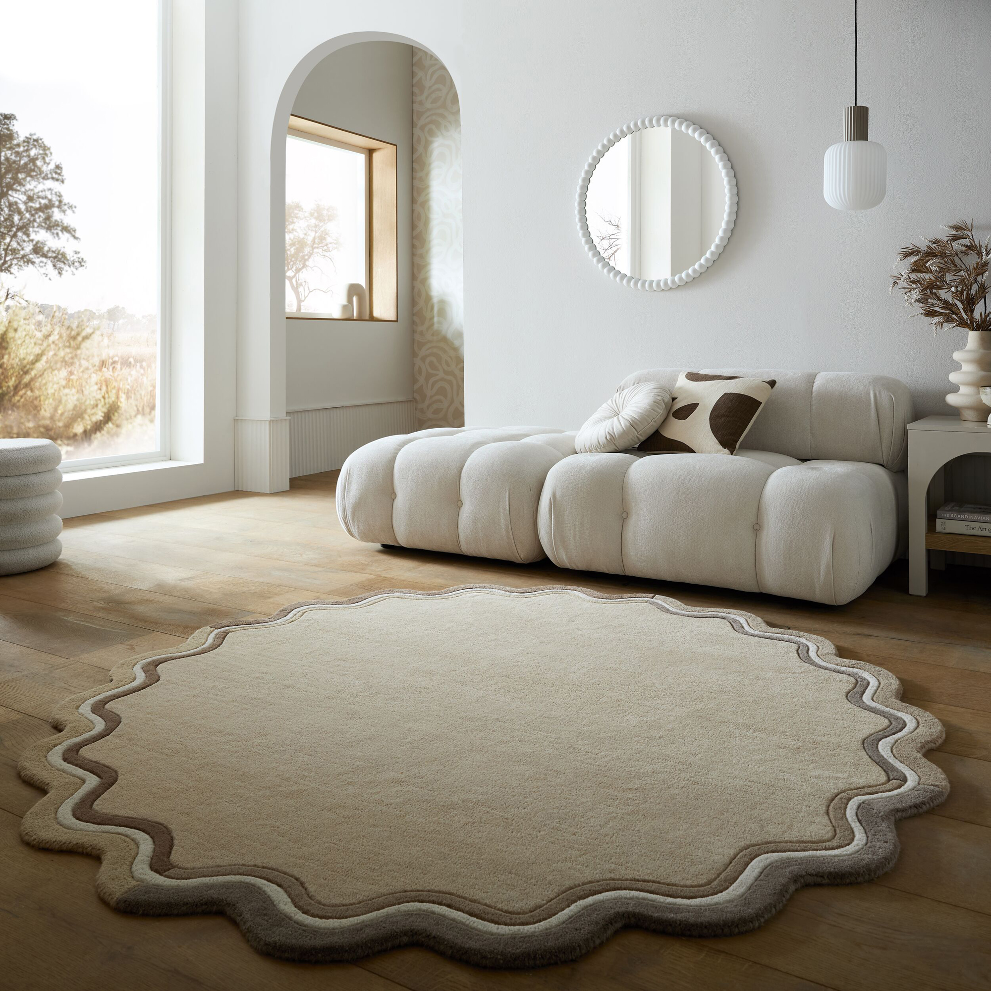 Rund Matta Flair Rugs Leo Scallop Border