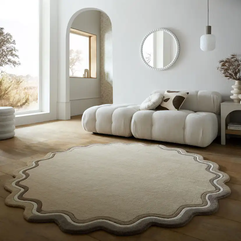 Rund Matta Flair Rugs Leo Scallop Border