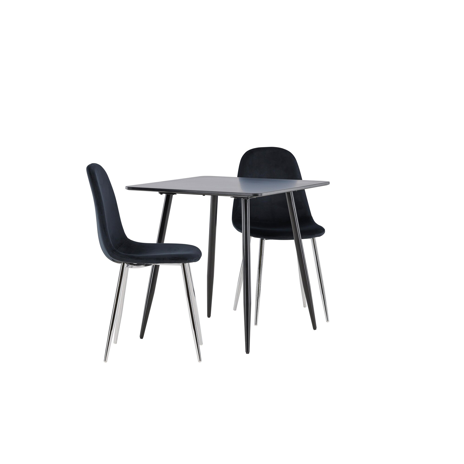 Polar Dining Table with Polar Dining Chair Färg: Svart/Svart, Ben: Stål