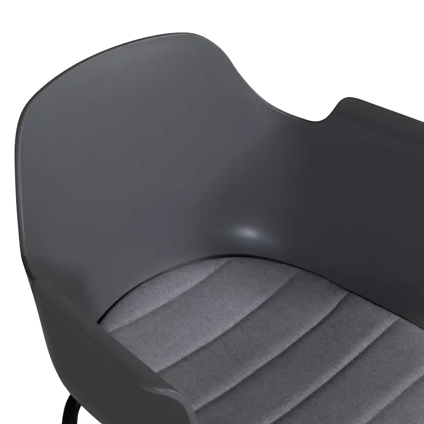 Comfort Plastic Dining Chair - Black Legs - Grey Plastic Grå