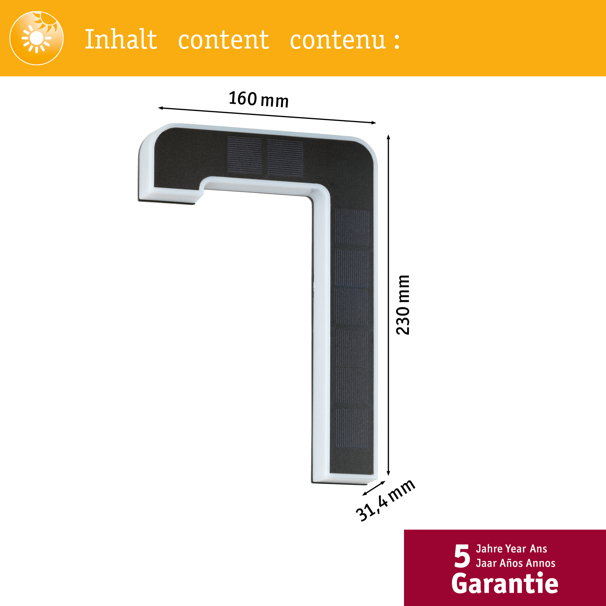 Fasadbelysning Solcell LED Paulmann Husnummer 0-9 med belysning inkl. utbytbart batteri IP44