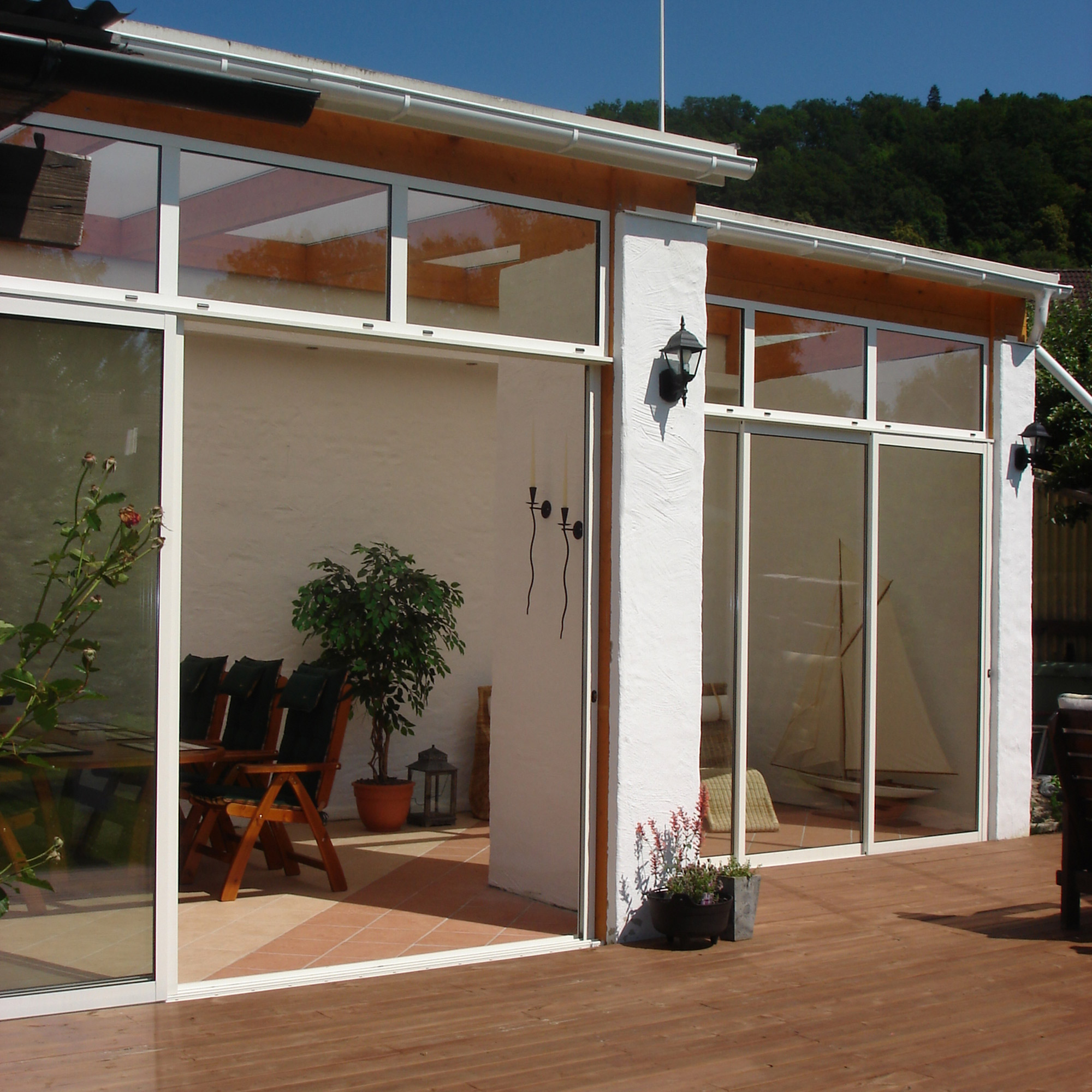 Skjutdörr med Överljus Landskap Robust Vår och Höst 3-del