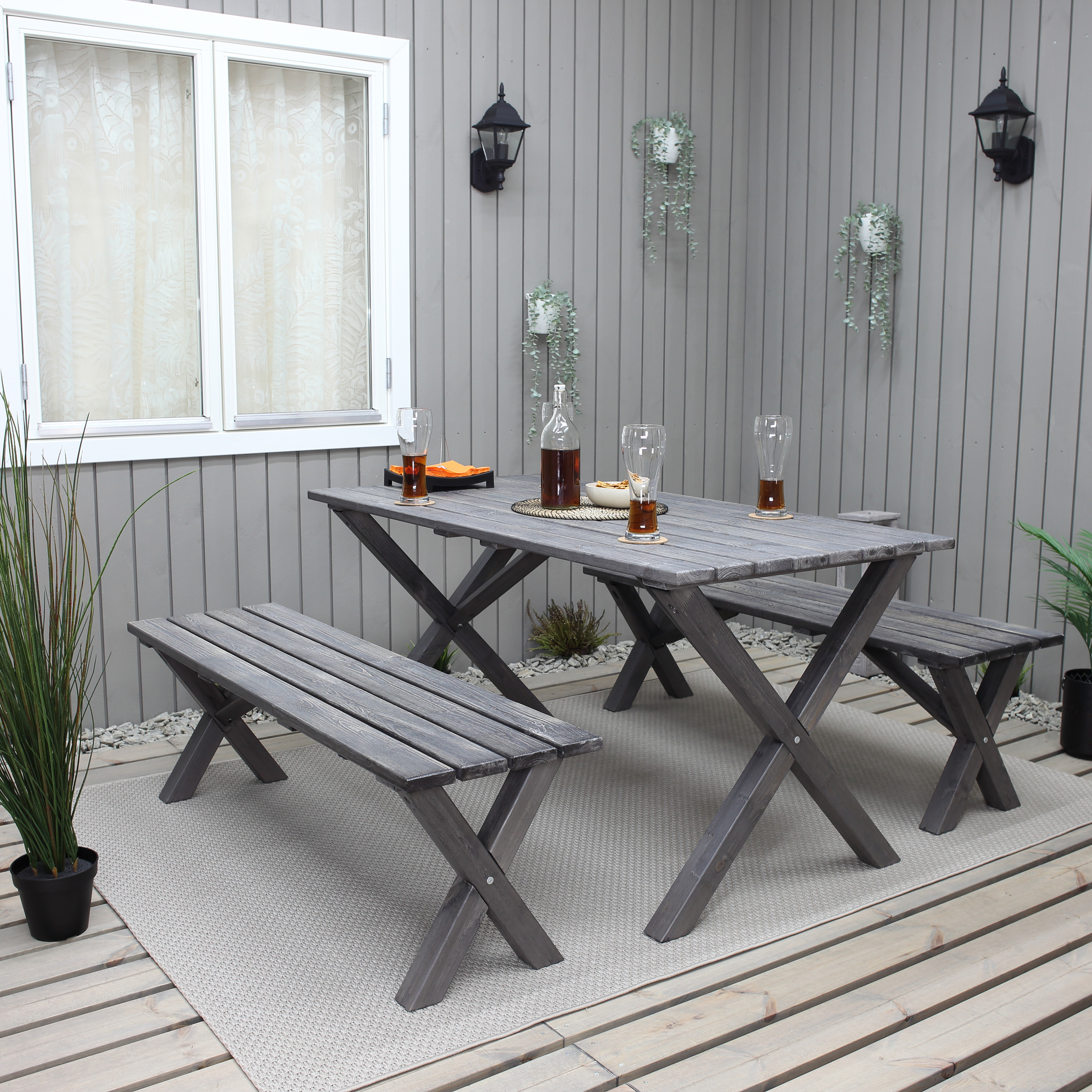 SCOTTSDALE bench 140 Grå, 1400 mm