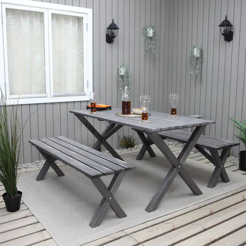SCOTTSDALE bench 140 Grå, 1400 mm