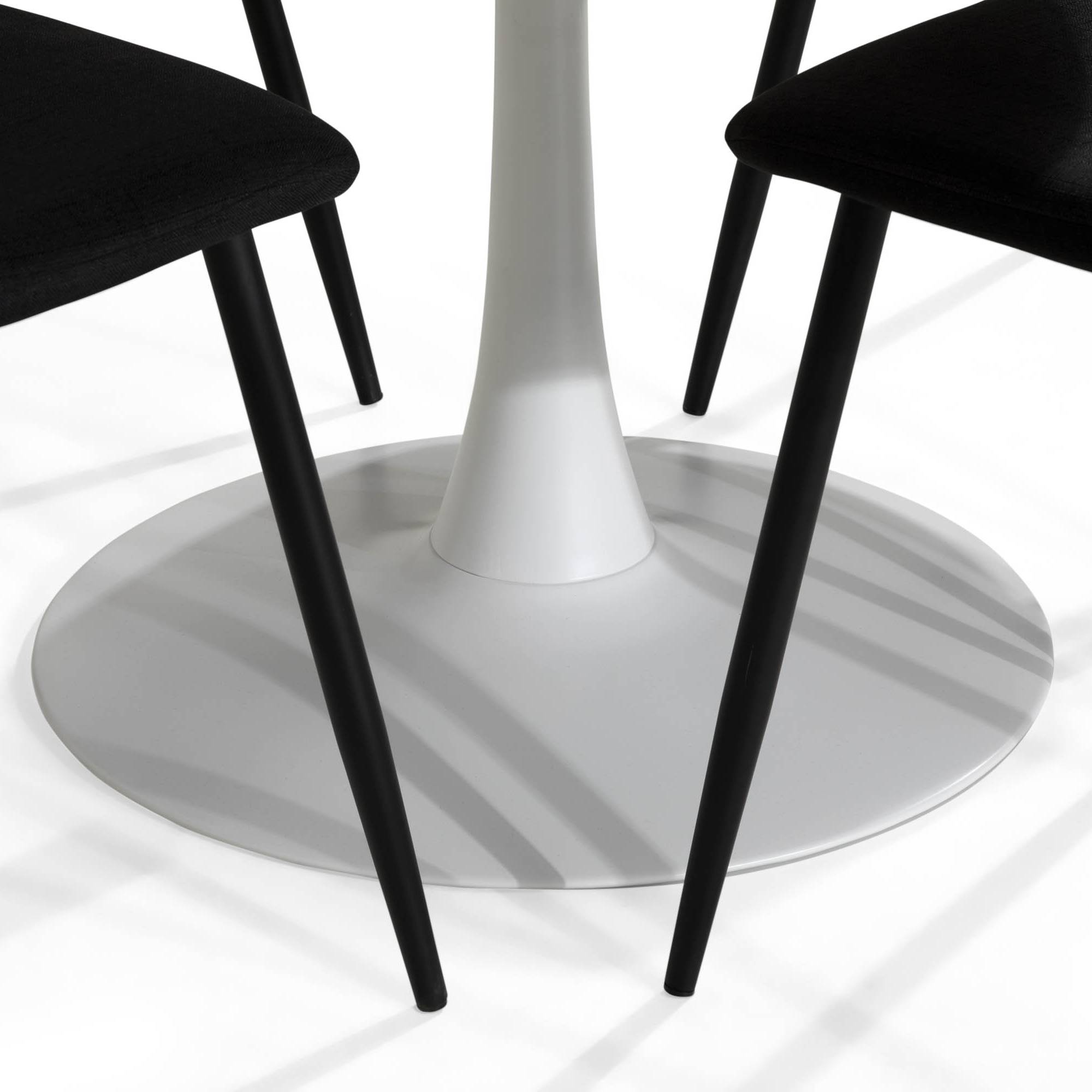 Matgrupp Basic Home Caitly Runt Matbord 100 cm Vit Bas med 4 Nibe Matstol