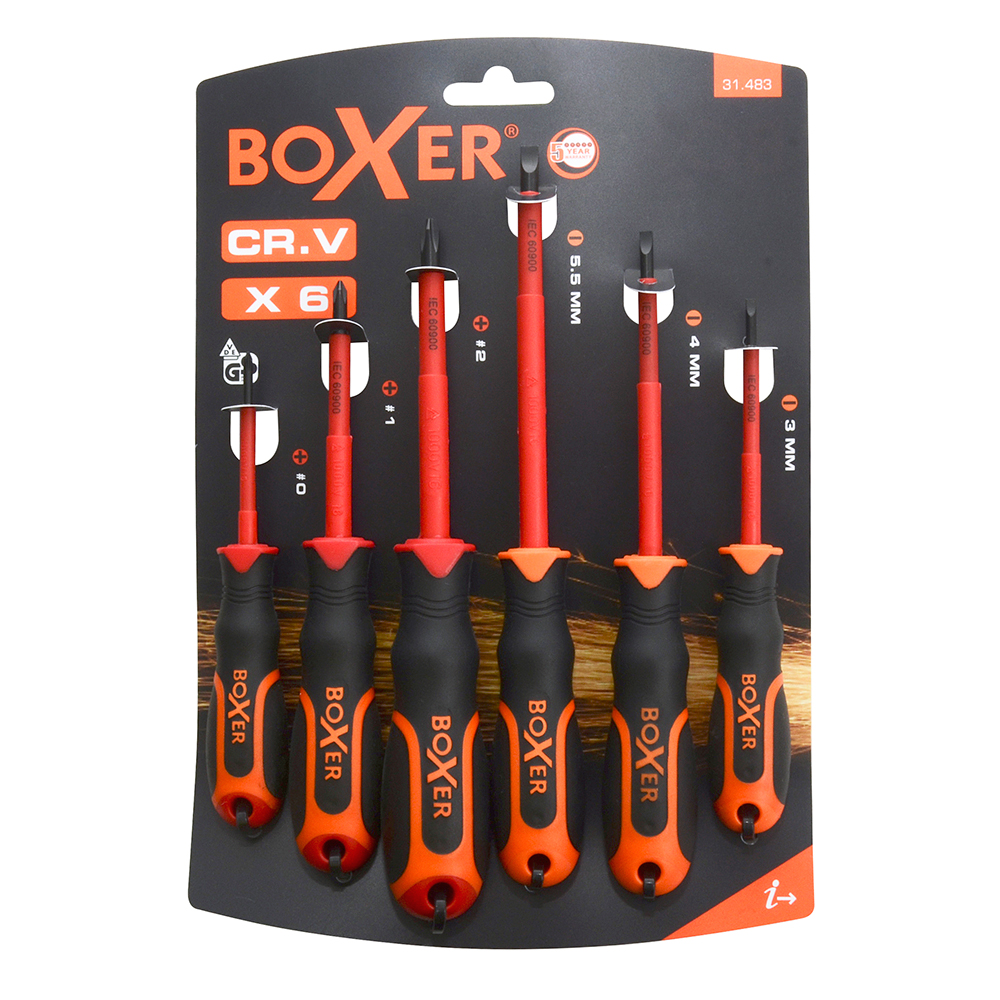 Skruvmejselset Boxer VDE 6-delar