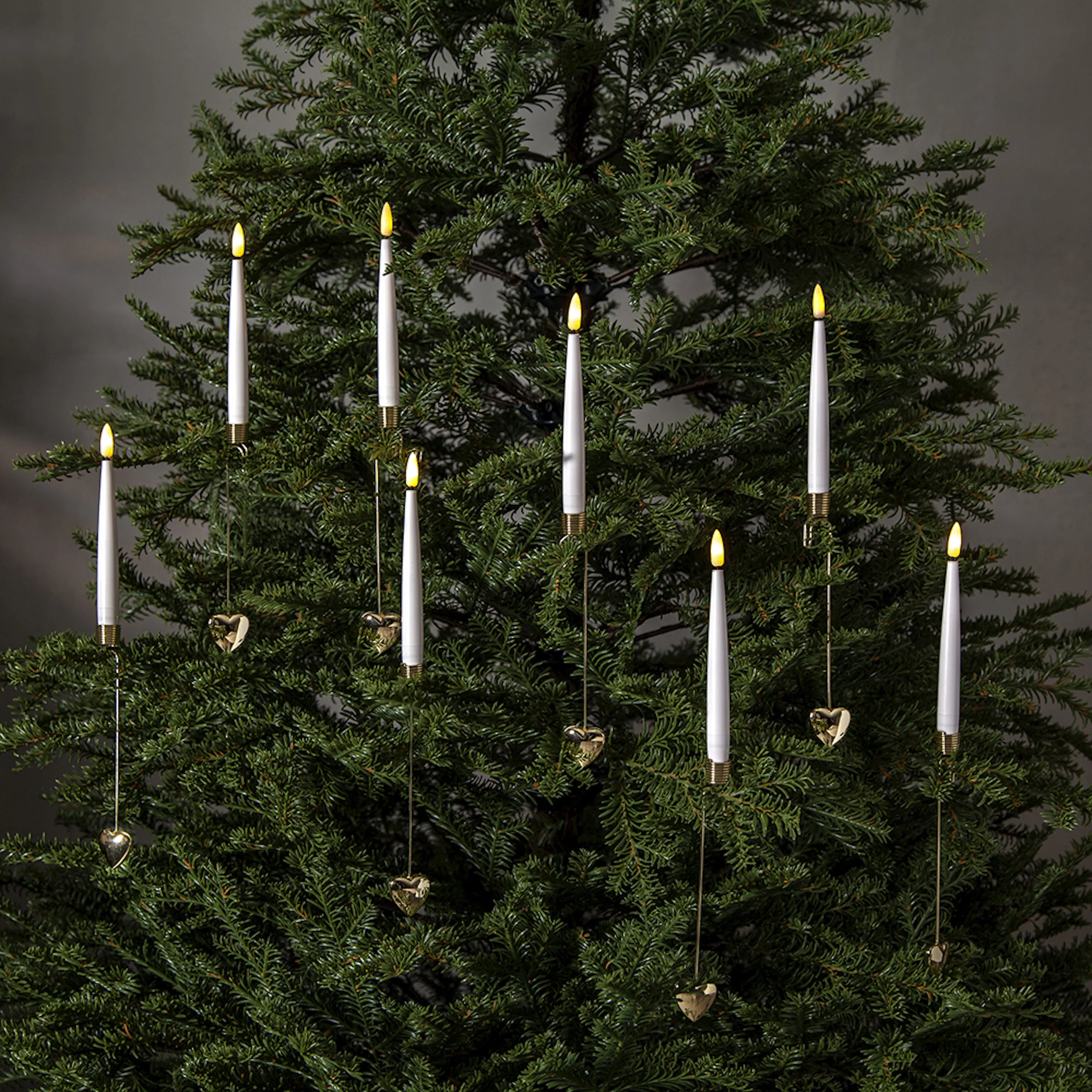 Julgransbelysning Star Trading Flamme i Vit med 8 Ljus