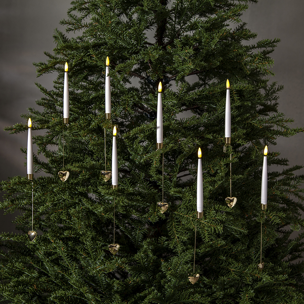 Julgransbelysning Star Trading Flamme i Vit med 8 Ljus