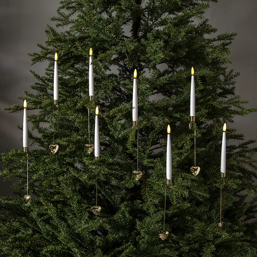 Julgransbelysning Star Trading Flamme i Vit med 8 Ljus