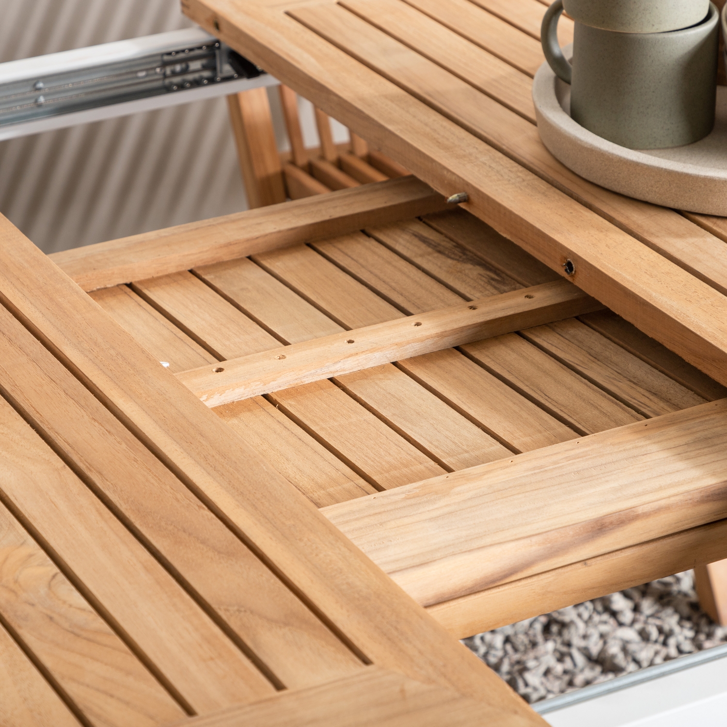 Panama - Table - 224/324*100 - Vit Alu/Teak Vit/Teak