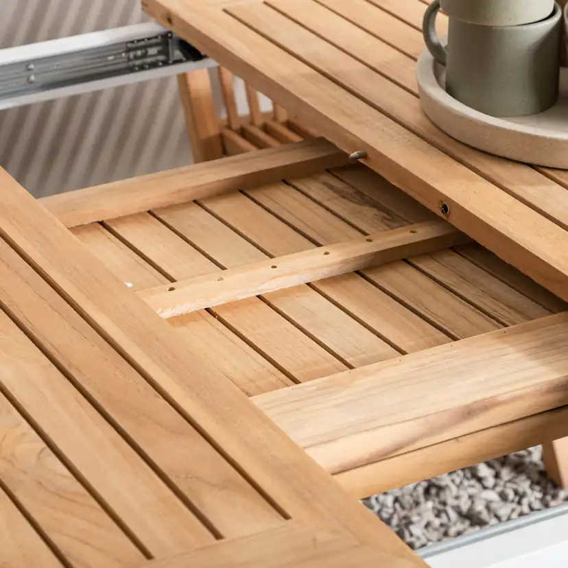 Panama - Table - 224/324*100 - Vit Alu/Teak Vit/Teak