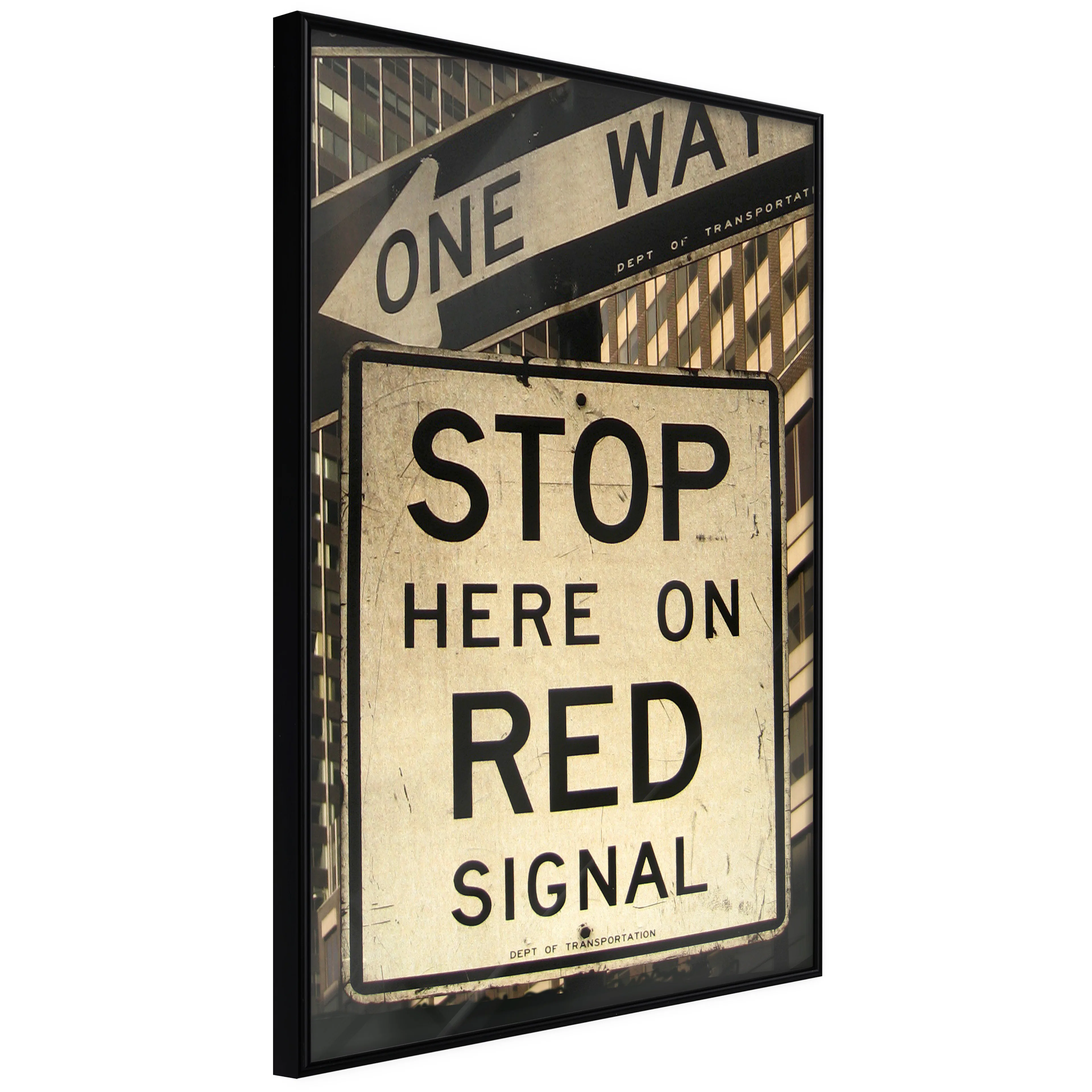 Affisch - Road Signs [Poster] 40x60 Svart ram, 40x60 cm