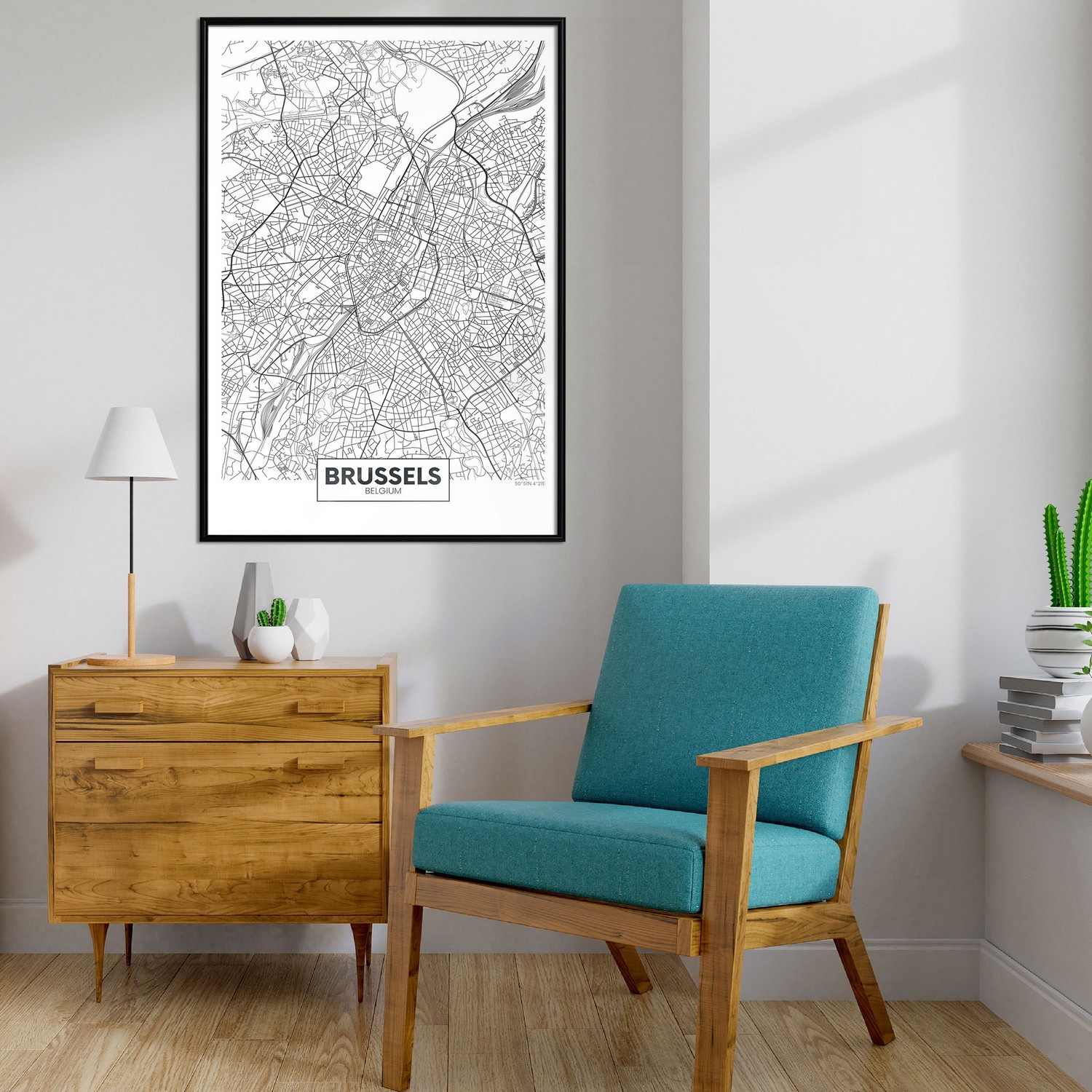 Poster Artgeist Affisch Map of Brussels