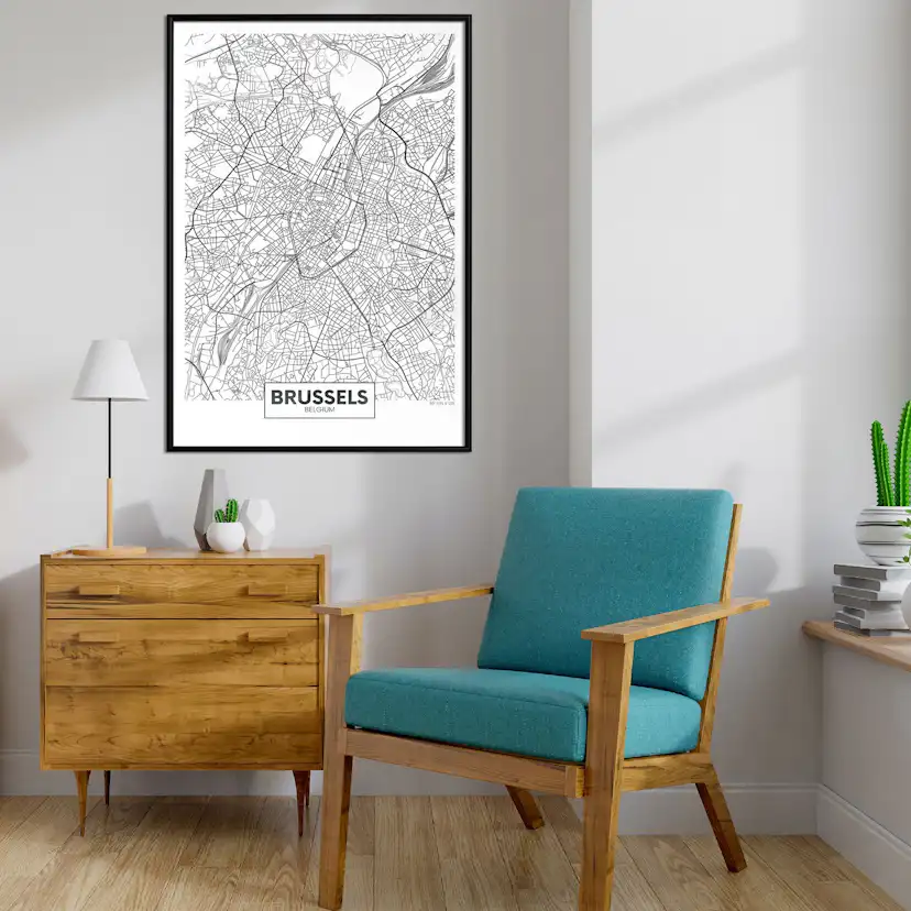 Poster Artgeist Affisch Map of Brussels
