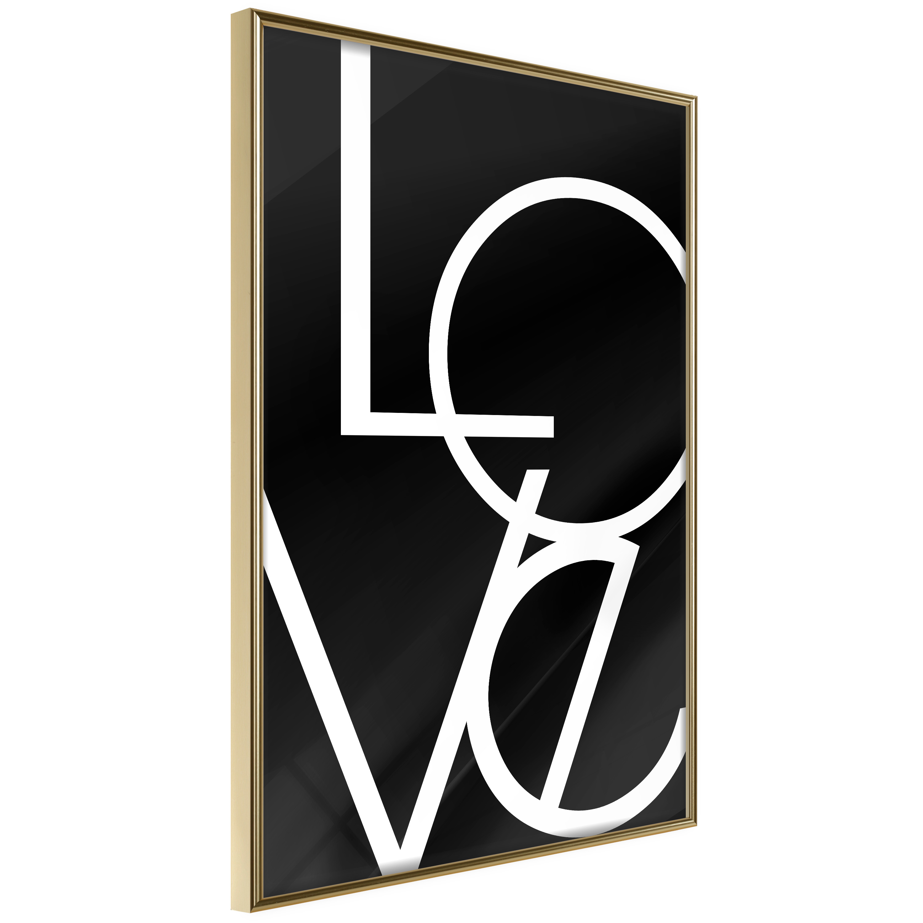 Affisch - Black and White: Love [Poster] 20x30 Guld ram, 20x30 cm