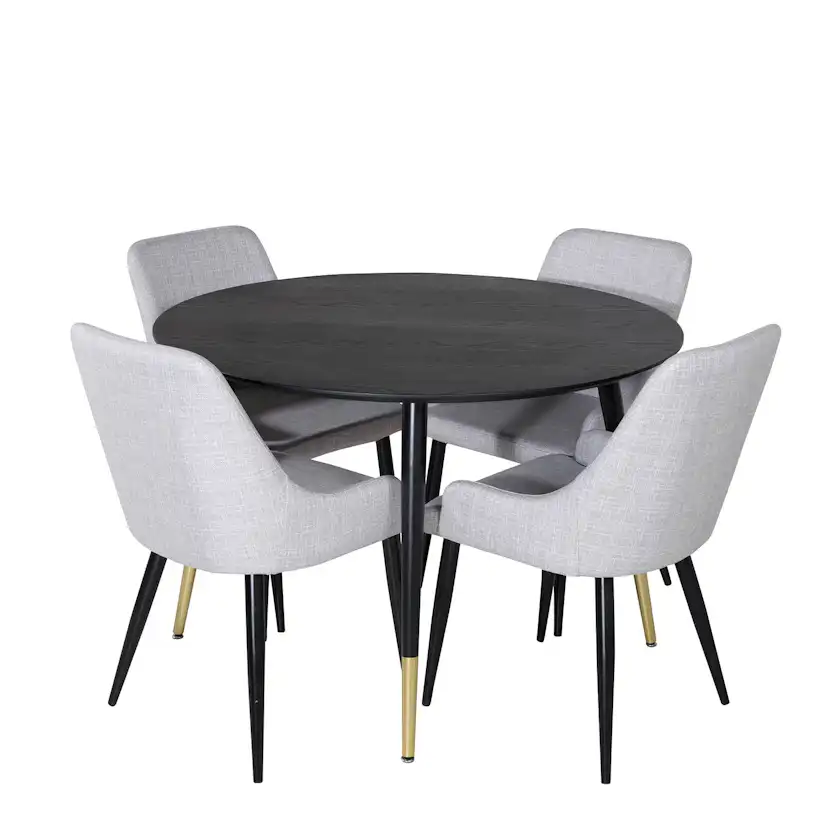 Matgrupp Venture Home Dipp Ø115 cm med 4 Plaza Stolar