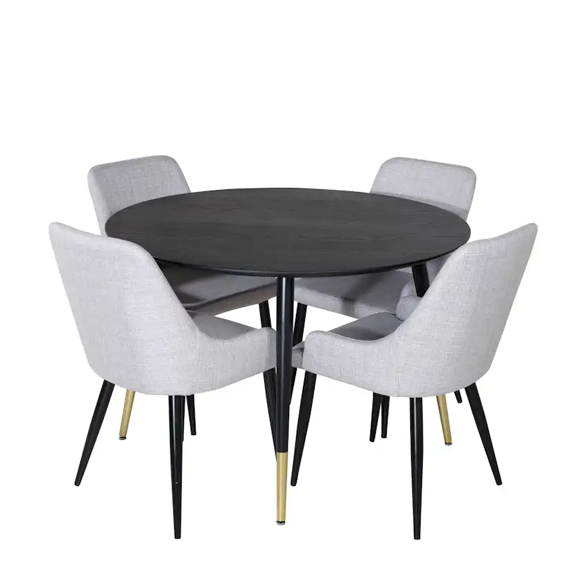 Matgrupp Venture Home Dipp Ø115 cm med 4 Plaza Stolar