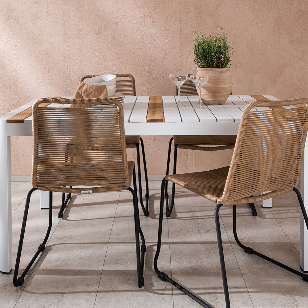 Matgrupp Utomhus Venture Home Togo 150x100 cm med 4 Lindos Trädgårdsstolar