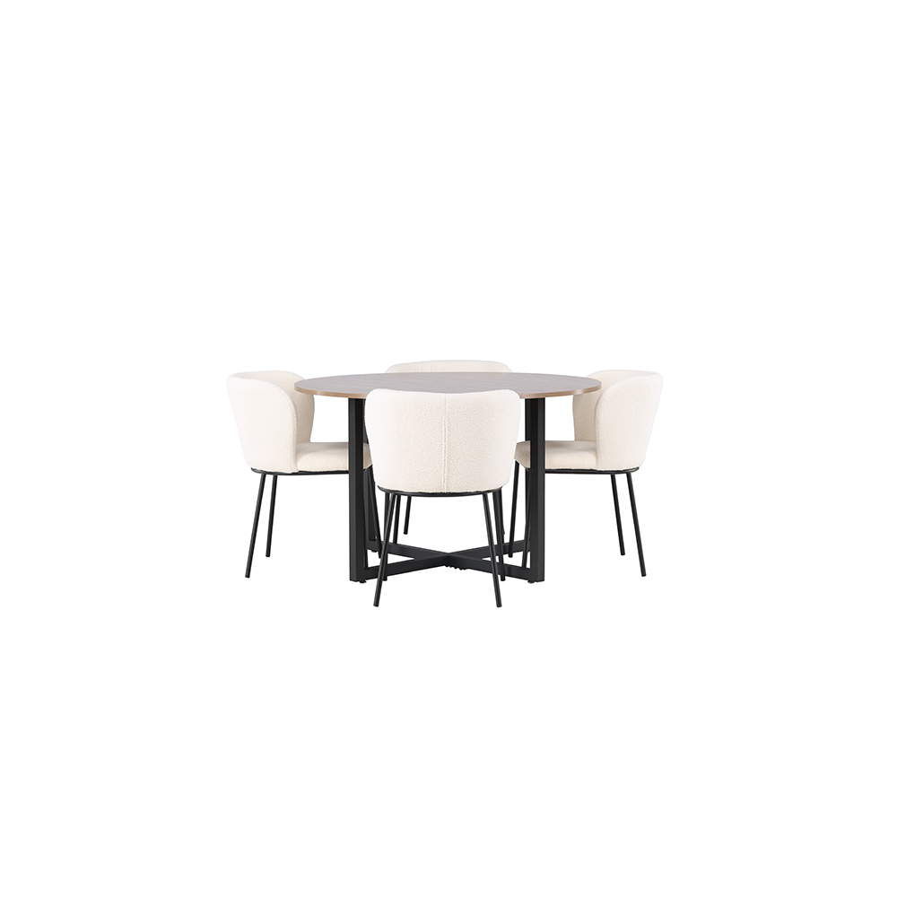 Matgrupp Venture Home Durango Ø120 cm med 4 st Edina stolar