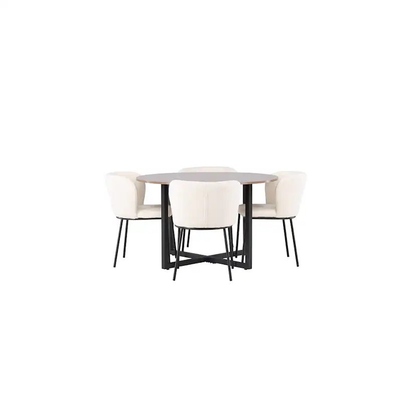 Matgrupp Venture Home Durango Ø120 cm med 4 st Edina stolar
