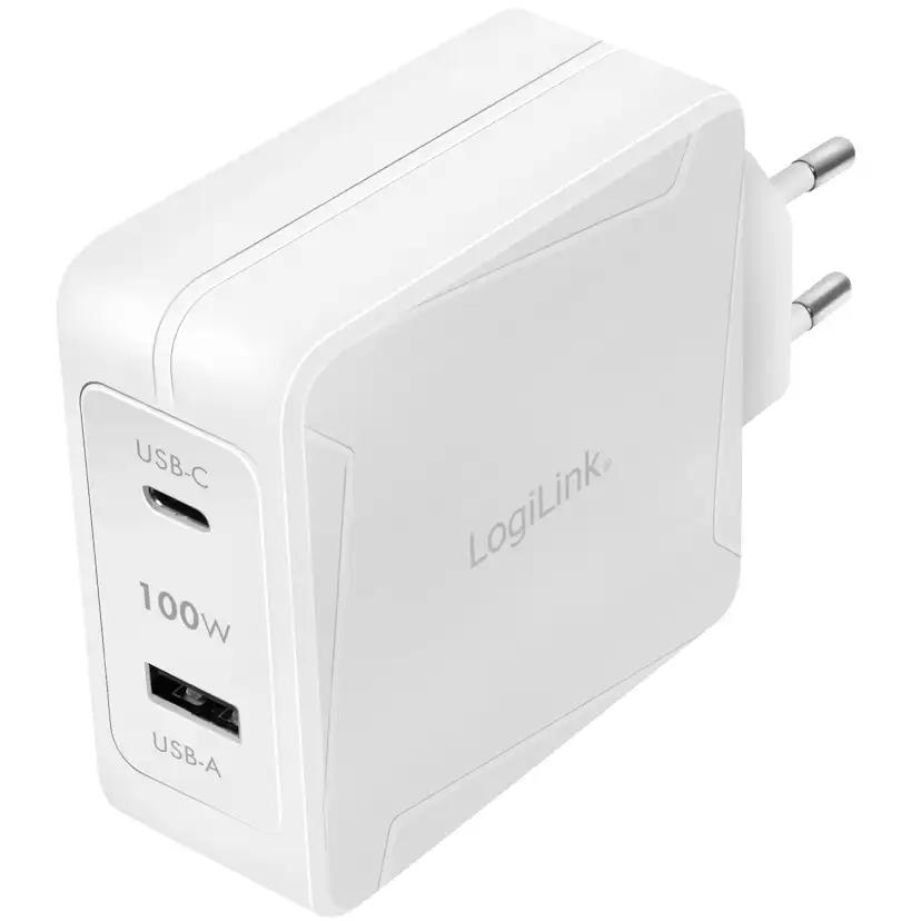USB-laddare LogiLink 1 x USB-C PD 1 x USB-A 100W GaN