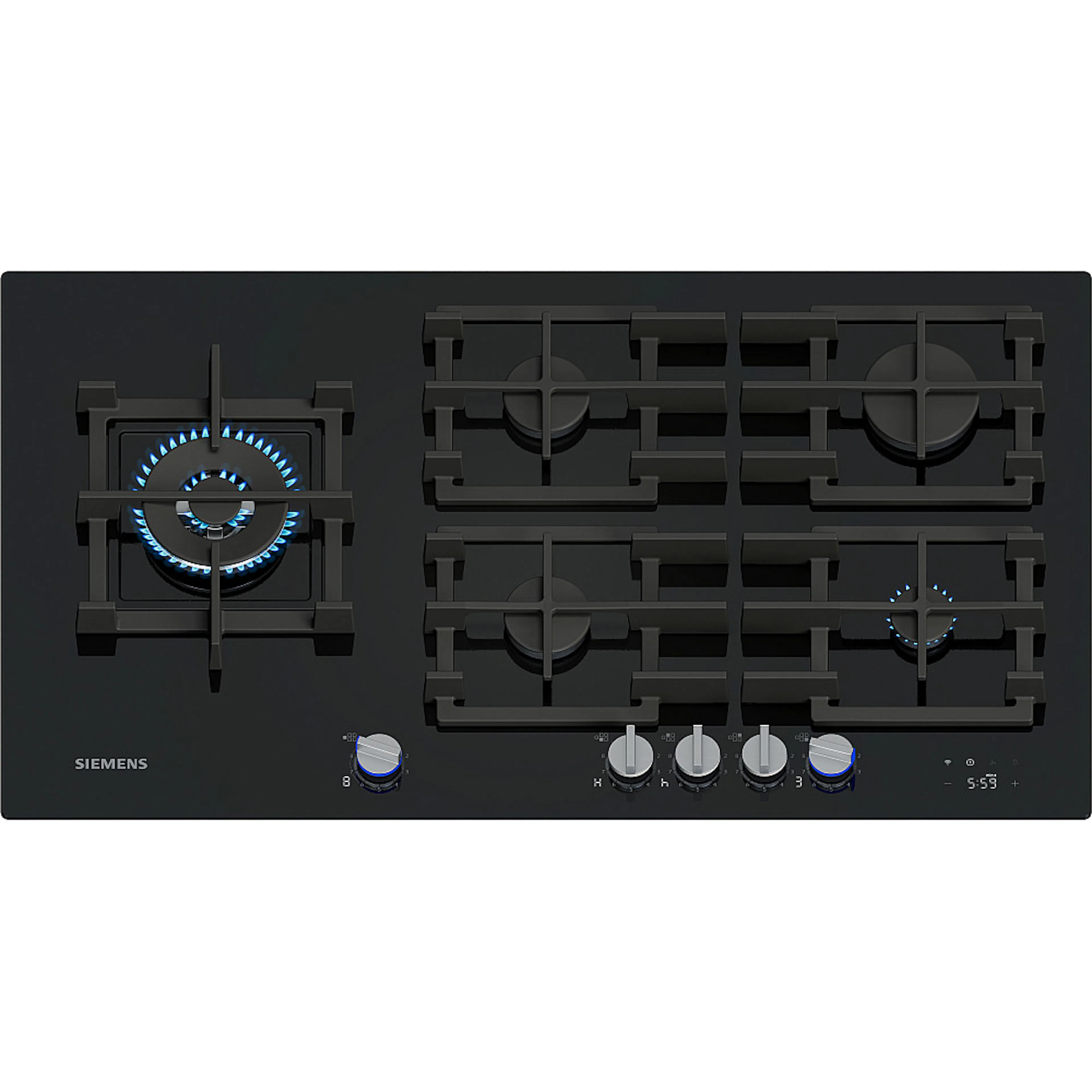 Gashäll Siemens iQ700 med stepFlame Svart 90cm med Smart Uppkoppling