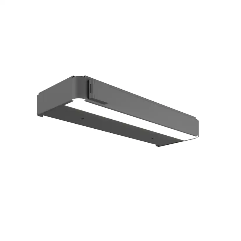 LED-bel. 60 G.Grå 230V Vä JFB 600 mm, Eluttag till Vänster och Jordfelsbrytare, Grafitgrå