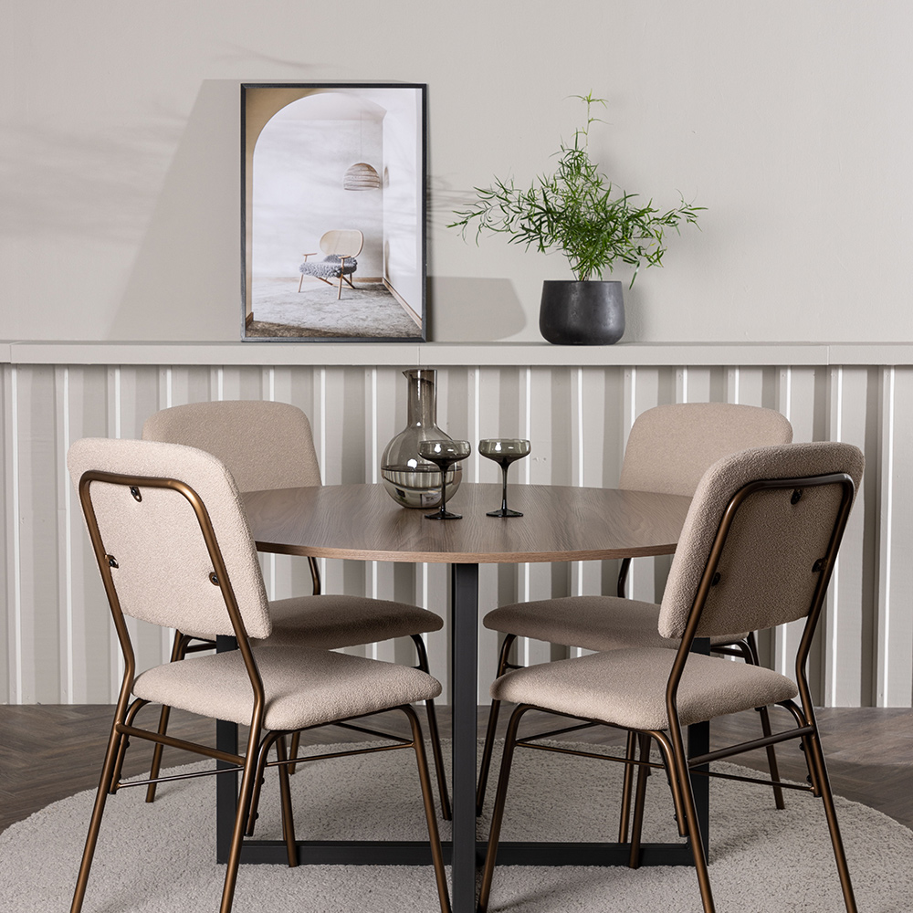 Matgrupp Venture Home Durango Ø120 cm med 4 st Seda stolar