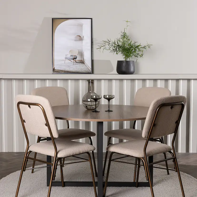 Matgrupp Venture Home Durango Ø120 cm med 4 st Seda stolar