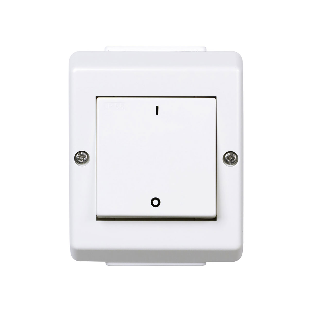 Strömbrytare Elko 2-Pol IP55 Med tryckknappsomkopplare RS Renvit