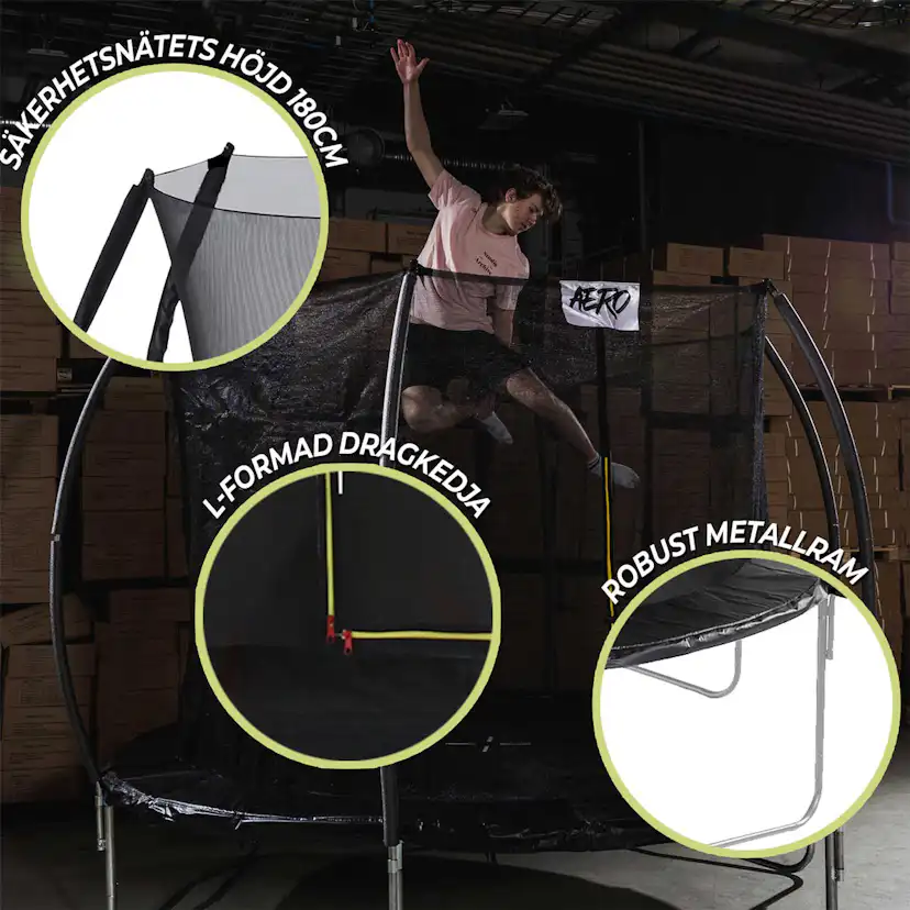 Studsmatta React Aero med Skyddsnät 3,05 m