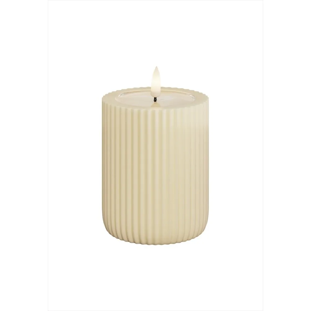 LED-Blockljus UNIQUE Candles Stripe 8x10 cm