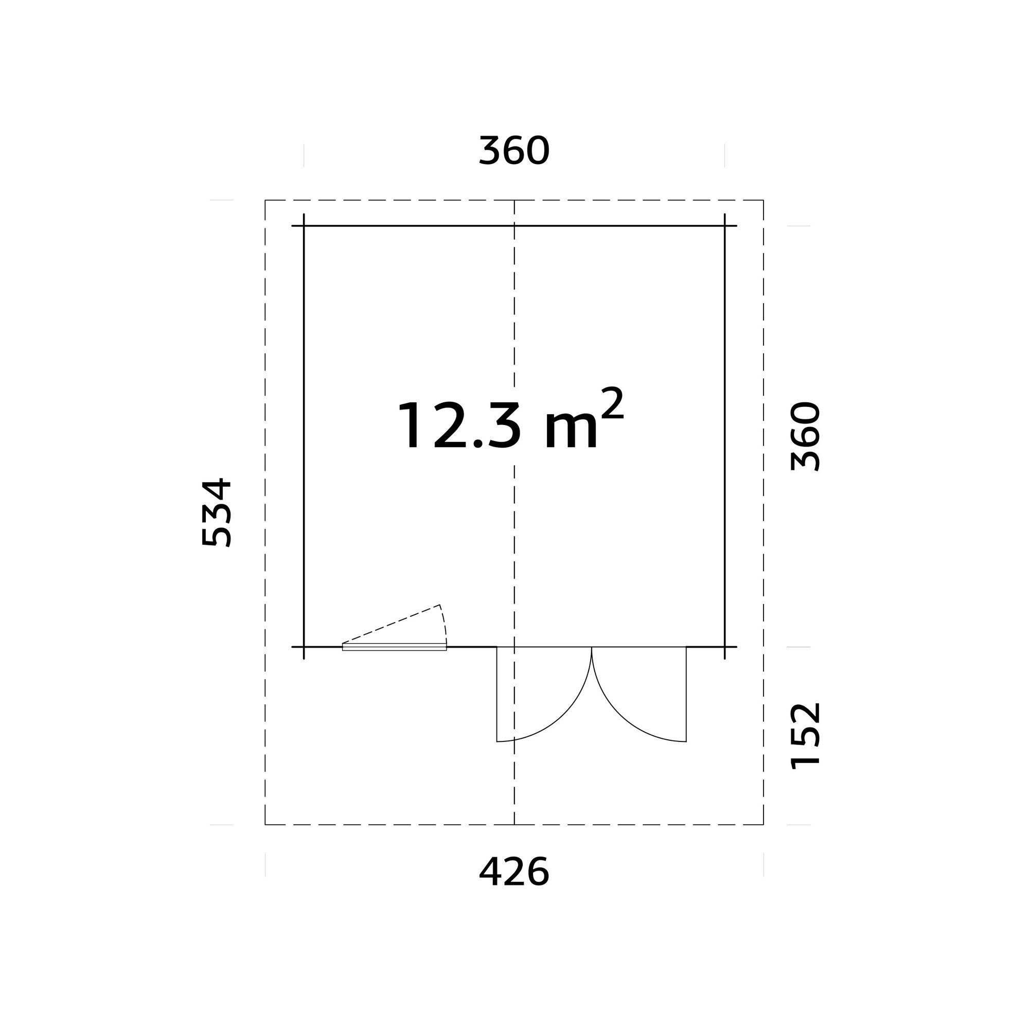 Sally 12,3 m2 Impregnerad transparent