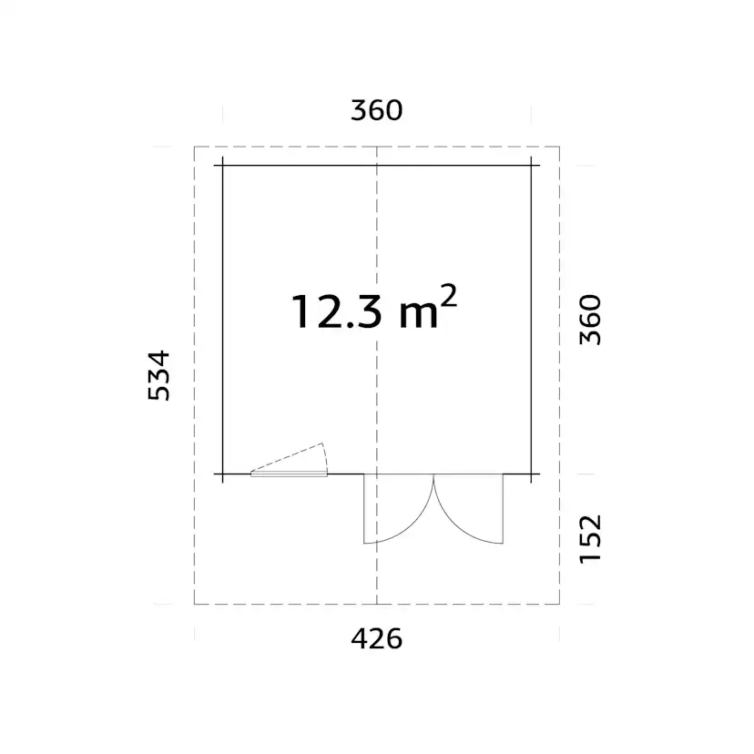 Sally 12,3 m2 Impregnerad transparent