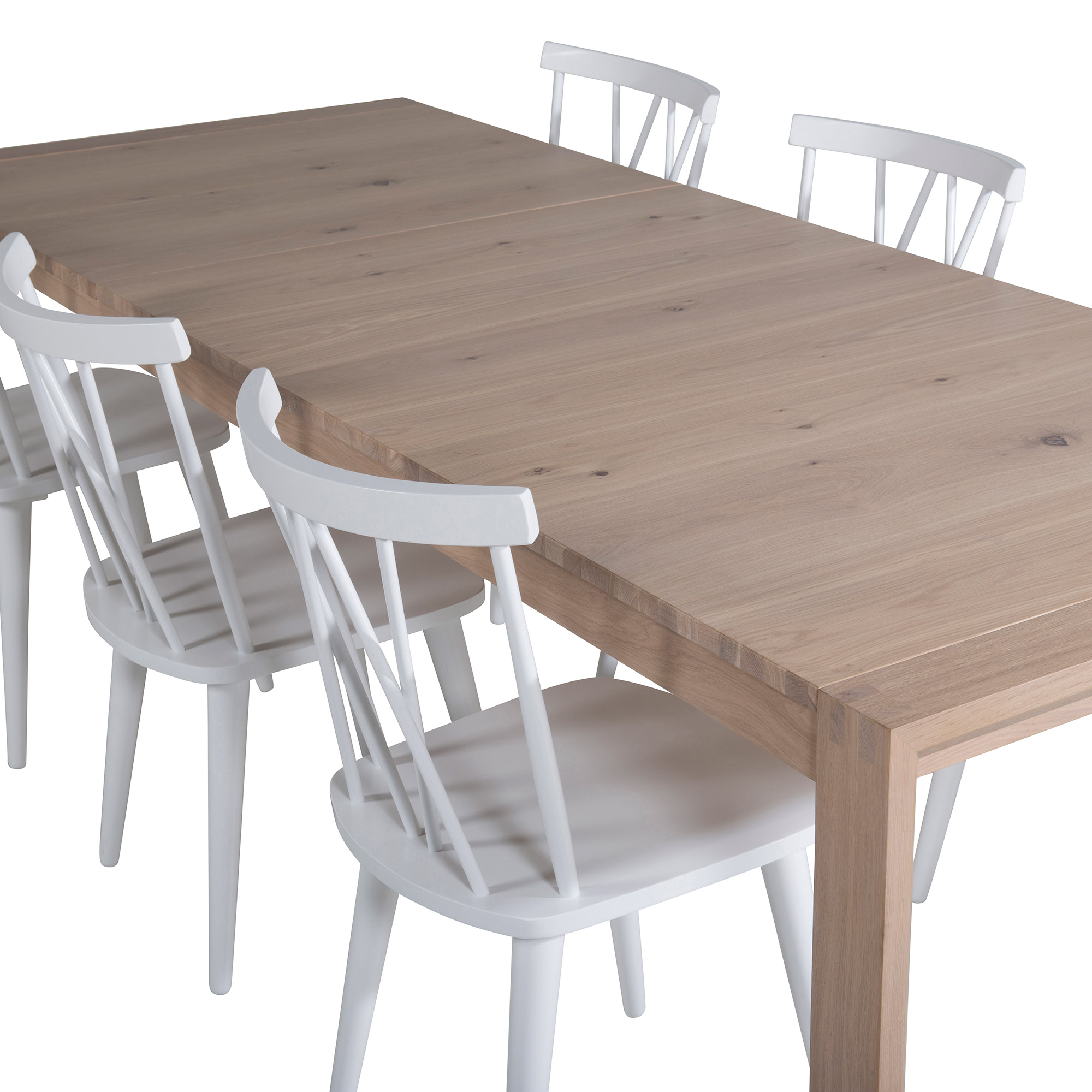Slider Extention Table+Mariannelund Windsor Chair - White_6 Vit