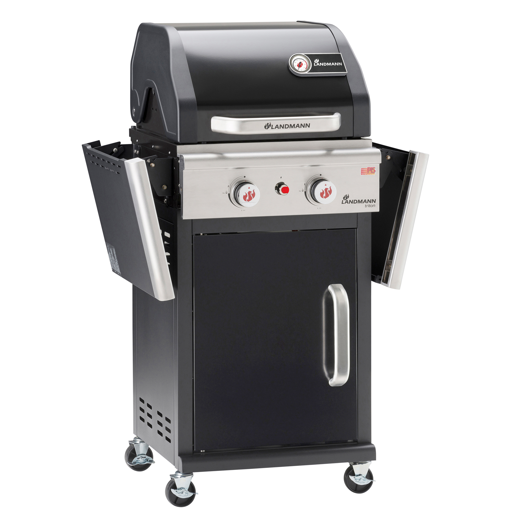 Gasolgrill Landmann Triton flexX PTS 2.0 Black Rostfritt Stål 2 Brännare & Integrerad Termometer