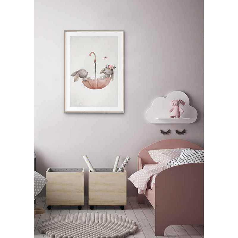 Poster Gallerix Watercolor Rabbit Friends