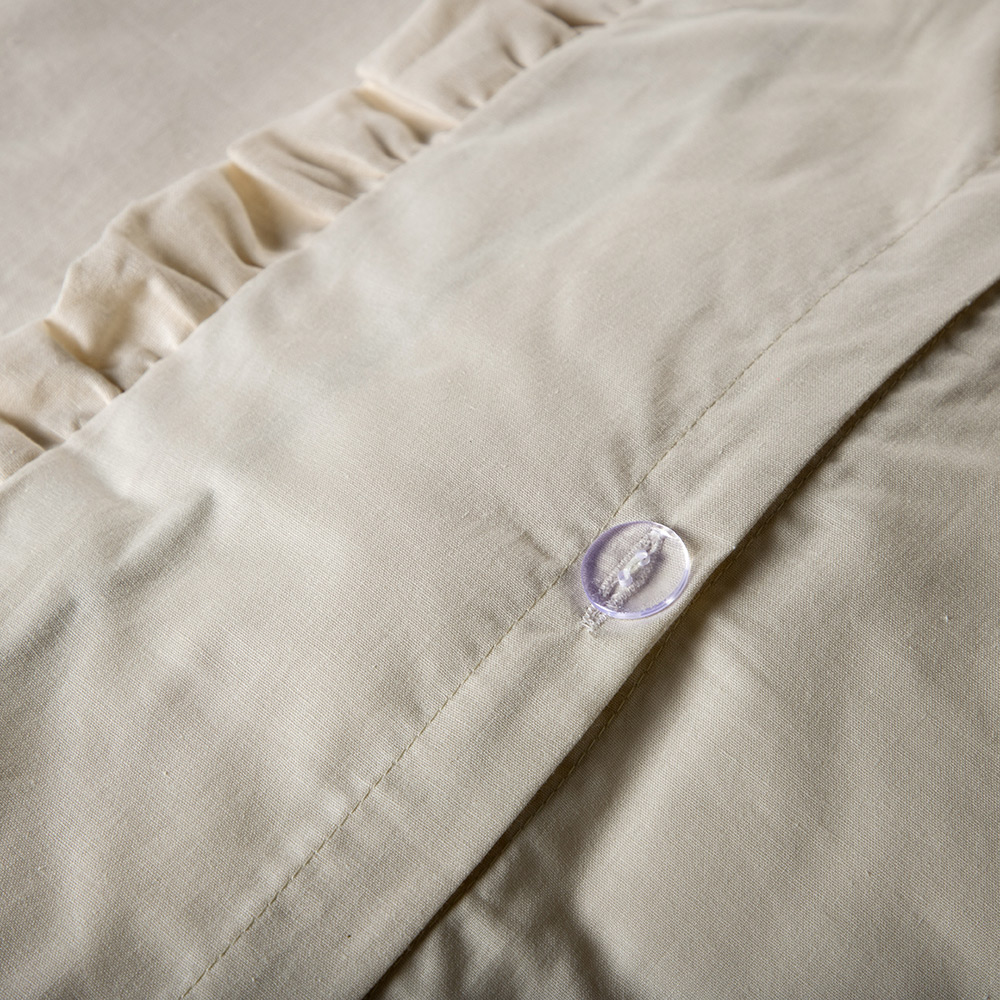 Lias Bed Set Cotton Linen Beige 150x200 cm Färg: Beige, Mått: 150x200 cm