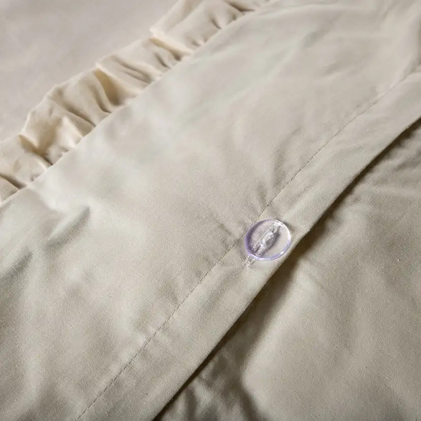 Lias Bed Set Cotton Linen Beige 150x200 cm Färg: Beige, Mått: 150x200 cm