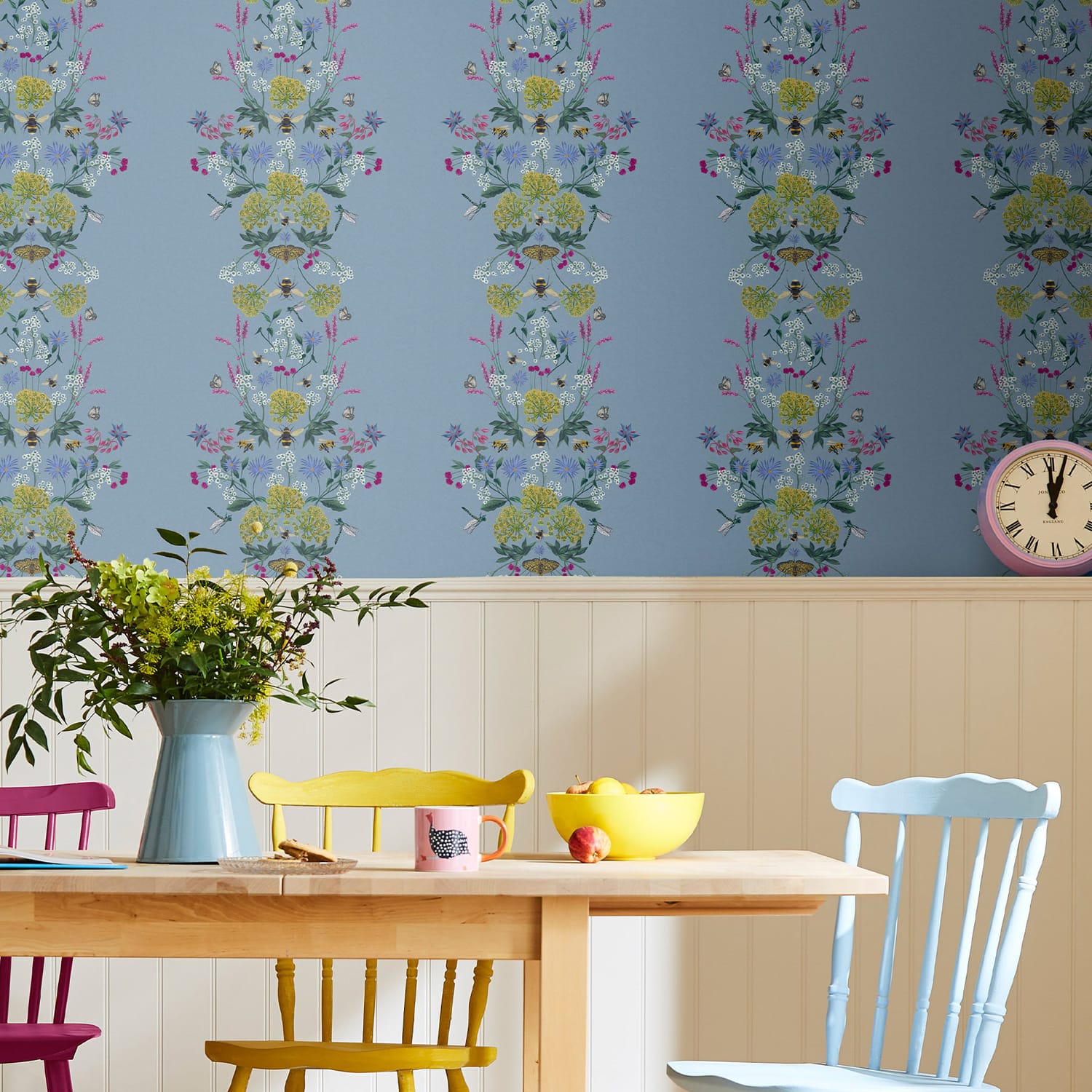 Tapet Joules Perfect Pollinators Haze Blue