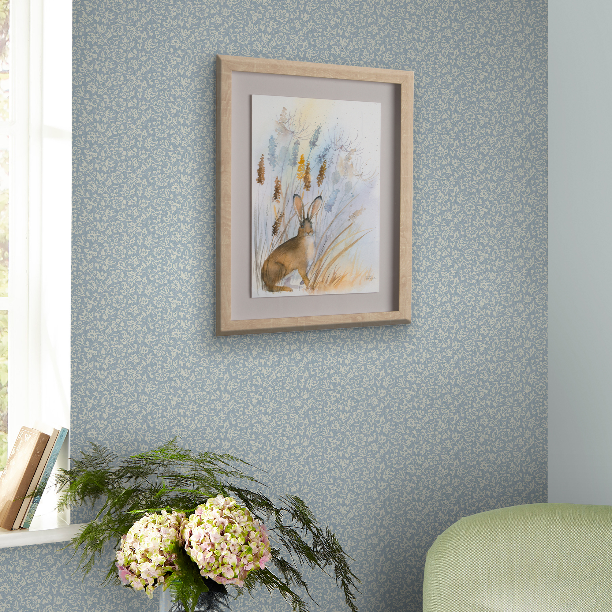 Tapet Laura Ashley Sweet Alyssum Pale Seaspray Blå 121078