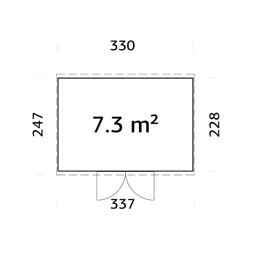 Förråd Palmako Elias 7,5 m² (inv. 7,3 m²)